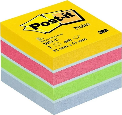 3M 076205102 400 φύλλα 5.1x5.1cm Πολύχρωμο