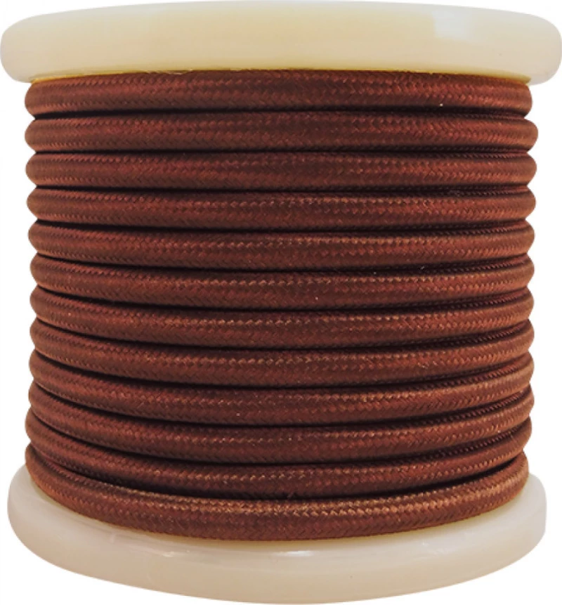 Elvhx Υφασμάτινο Καλώδιο 2x0.75mm² Kαφέ 10m Textile EL330014