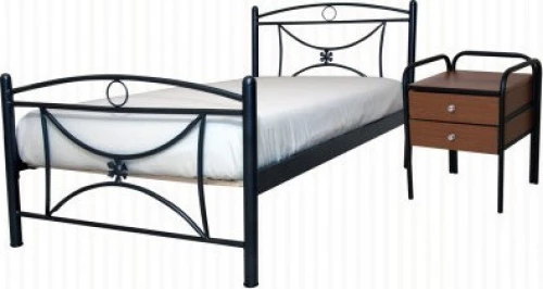 Λουλούδι Κρεβάτι Μονό Μεταλλικό 100x200cm