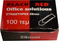 Black Red No.3 Συνδετήρες 28mm Ασημί 100τμχ