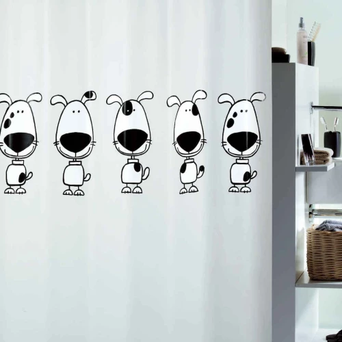 Dimitracas Υφασμάτινη Κουρτίνα Μπάνιου 180x200 Beagle Black White