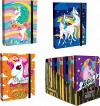 Unipap Βιβλιοδετημένο Σημειωματάριο Unicorn Ριγέ Με Λάστιχο 9,5x15cm