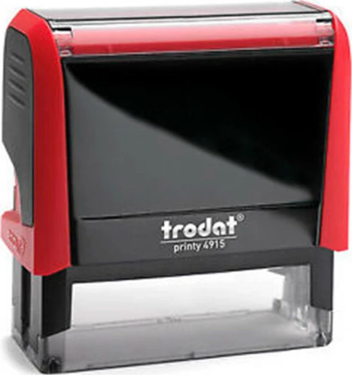 Trodat Σφραγίδα Printy 4915 Αυτόματη Ορθογώνια "Κειμένου" με Κόκκινο Σώμα 70x25mm
