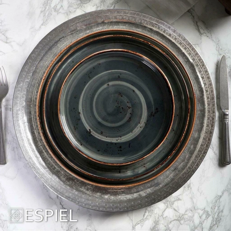 Espiel Step Πιάτο Γλυκού από Πορσελάνη Γκρι με Διάμετρο 21cm