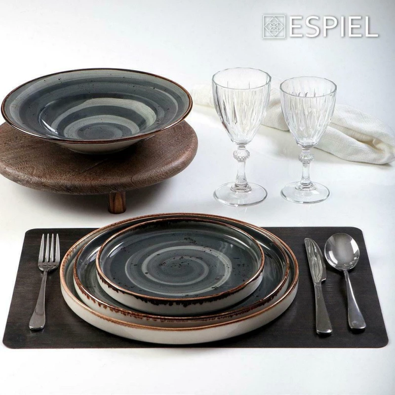 Espiel Step Πιάτο Γλυκού από Πορσελάνη Γκρι με Διάμετρο 21cm