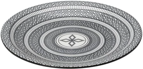 Espiel Charlotte Πιάτο Ρηχό Κεραμικό Μαύρο Λευκό με Διάμετρο 26.5cm