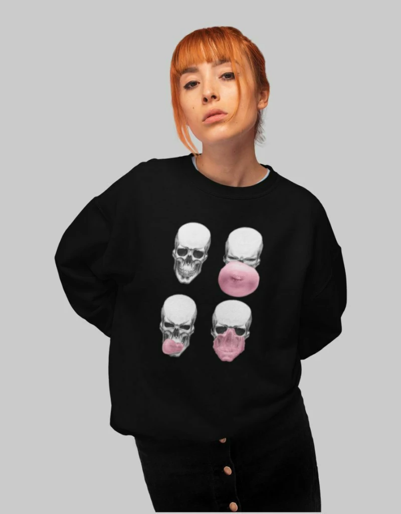 Skull Bubble w Φουτερ - BLACK