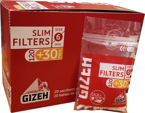 Gizeh Φιλτράκια Slim 6mm 150x 20τμχ