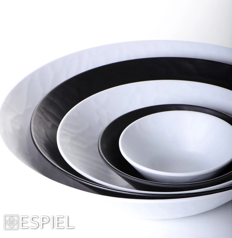 Espiel Wavy Σαλατιέρα Μελαμίνης Matte Black 40x40x9cm