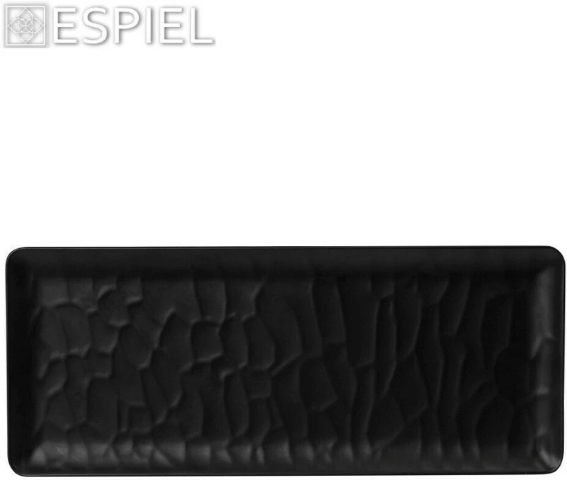 Espiel Wavy Matte Πιατέλα Σερβιρίσματος Ορθογώνια Πλαστική Black 40x16cm