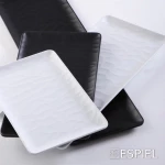 Espiel Wavy Matte Πιατέλα Σερβιρίσματος Ορθογώνια Πλαστική Black 40x16cm