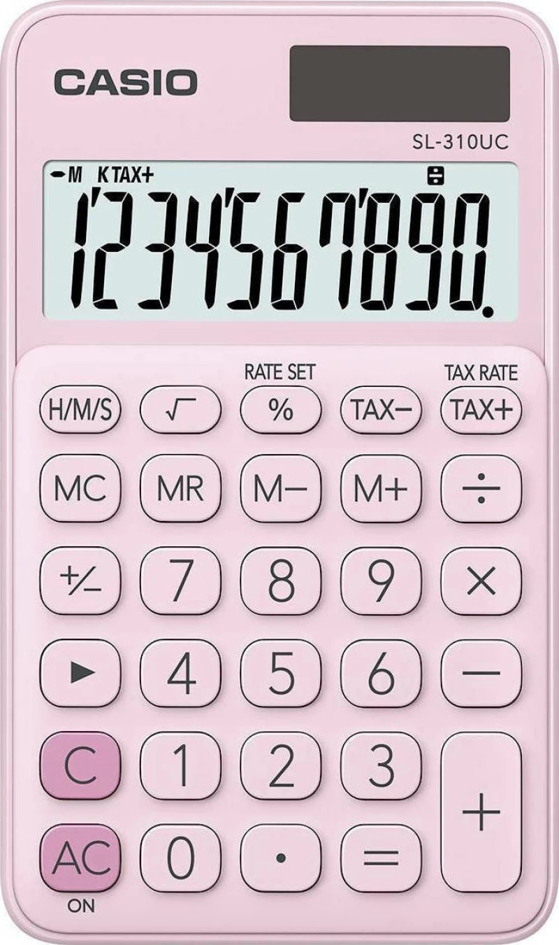 Casio Αριθμομηχανή Λογιστική SL-310UC 10 Ψηφίων σε Ροζ Χρώμα