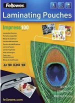 Fellowes A3 Glossy 100 Micron Φύλλα Πλαστικοποίησης 100 Τμχ. 5351205