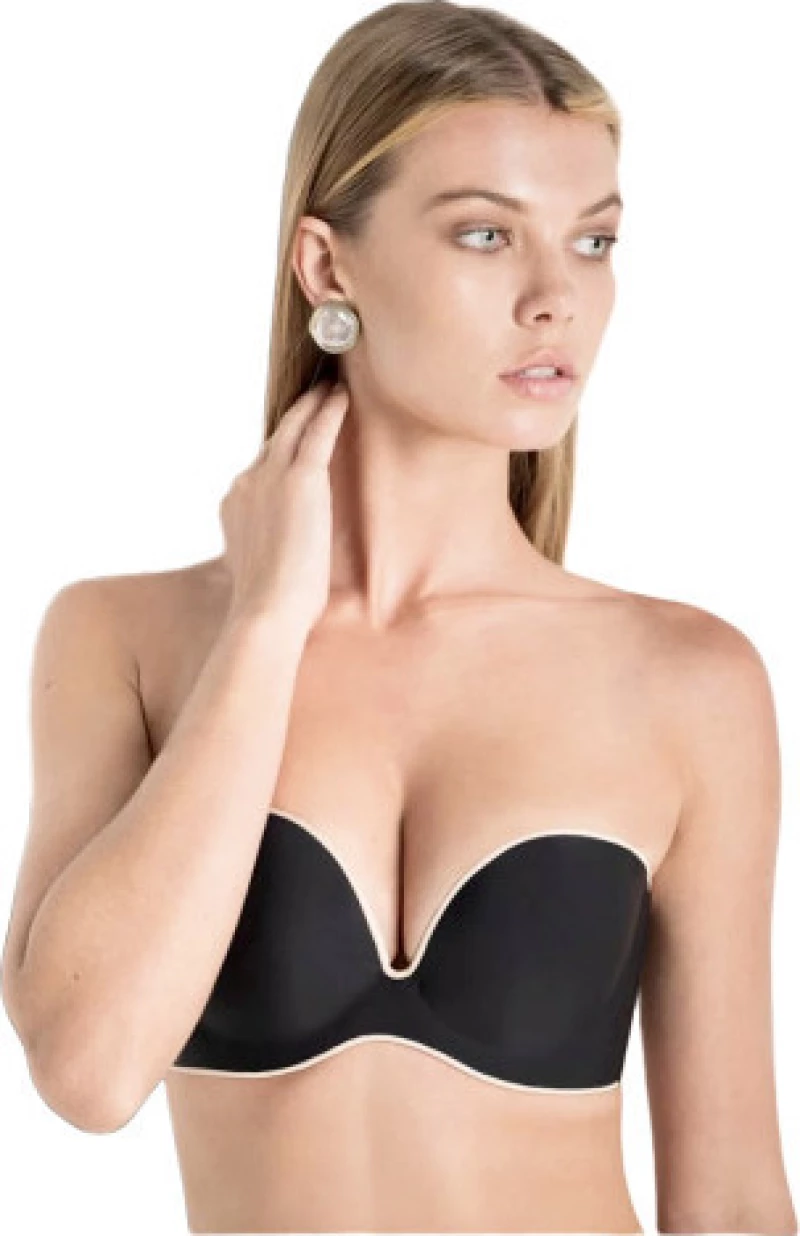 Luna Miracle 1810 Μαύρο Strapless Σουτιέν Χωρίς Ενίσχυση