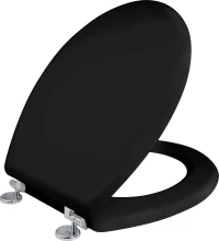 Elvit Ρουστίκ Καπάκι Λεκάνης Ξύλινο 40-46x37cm Μαύρο