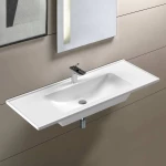 Serel Slim Επιτοίχιος Κρεμαστός Νιπτήρας Πορσελάνης 100x46cm Λευκός