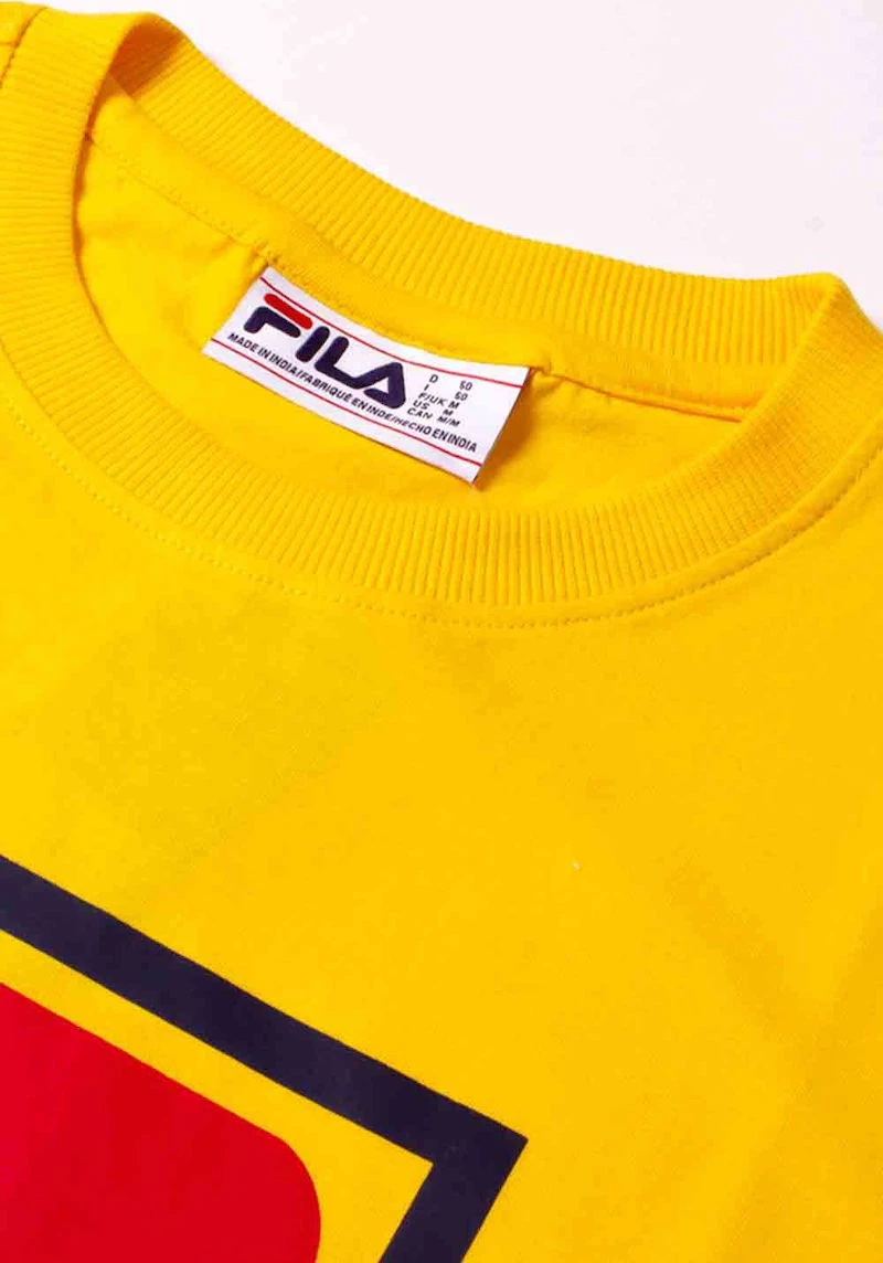 Fila Jack Ανδρικό T-shirt Κίτρινο με Λογότυπο