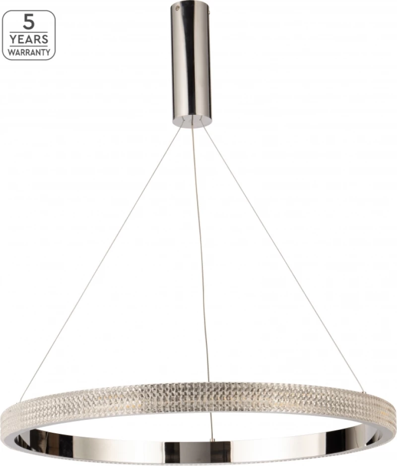 Home Lighting Amarylis Κρεμαστό Φωτιστικό Μοντέρνο LED με Κρύσταλλα Ασημί