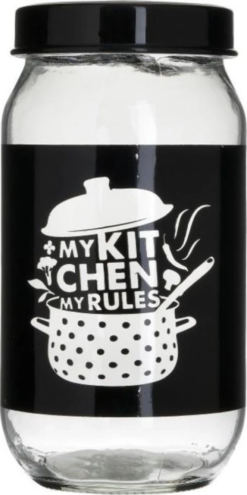 Δοχείο Με Πλαστικό Καπάκι 1000Cc Φ9Χ19 6-60-805-0076 Cm Γυάλινο Black-Clear Click Γυαλί