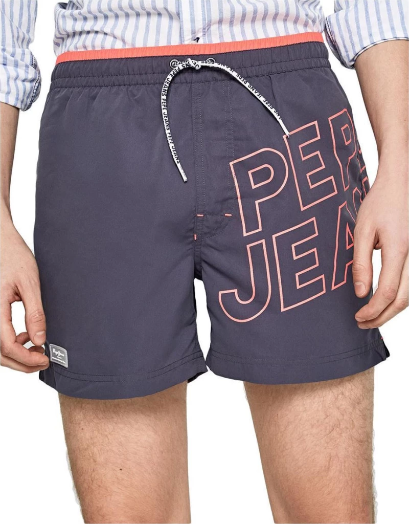Pepe Jeans Gold Maxi Logo Ανδρικό Μαγιό Σορτς Μπλε