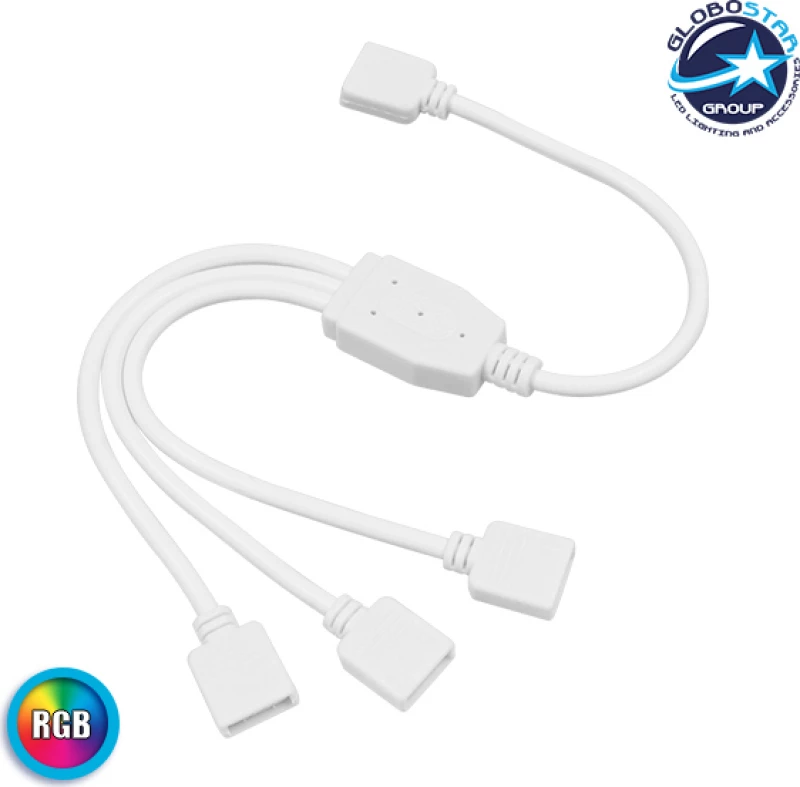 GloboStar Connector 3 σε 1 για Ταινία LED 7.2W & 14.4W RGB 70727