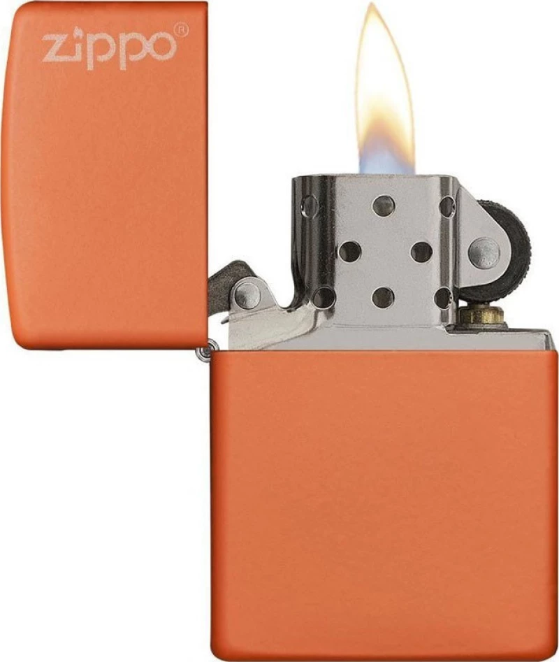 Zippo Αναπτήρας Λαδιού Αντιανεμικός Orange Matte Classic Logo