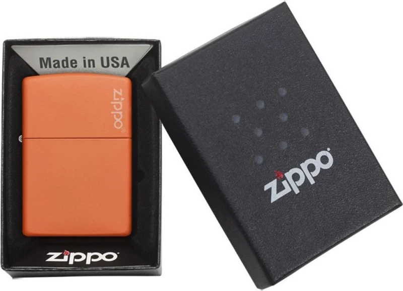 Zippo Αναπτήρας Λαδιού Αντιανεμικός Orange Matte Classic Logo