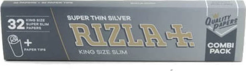 Rizla Χαρτάκια Silver King Size Slim Combi με Τζιβάνες 32 φύλλα