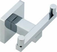 Verdi Cube Άγκιστρο Μπάνιου Διπλό ​7x4cm Ασημί