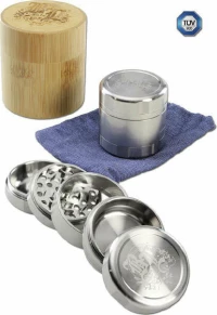Black Leaf Grinder Τρίφτης Deluxe από Ανοξείδωτο Χάλυβα 49mm-5 Parts