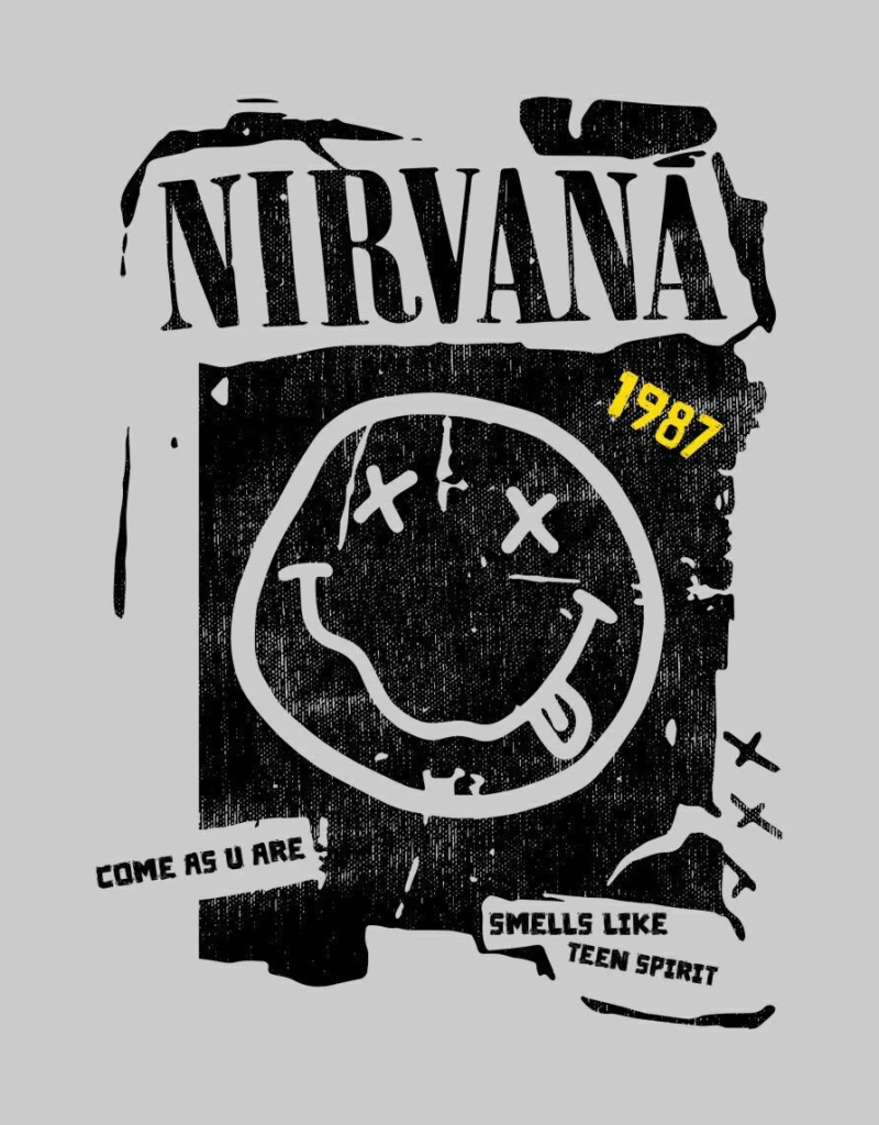 Nirvana Φούτερ με κουκούλα W - BLACK