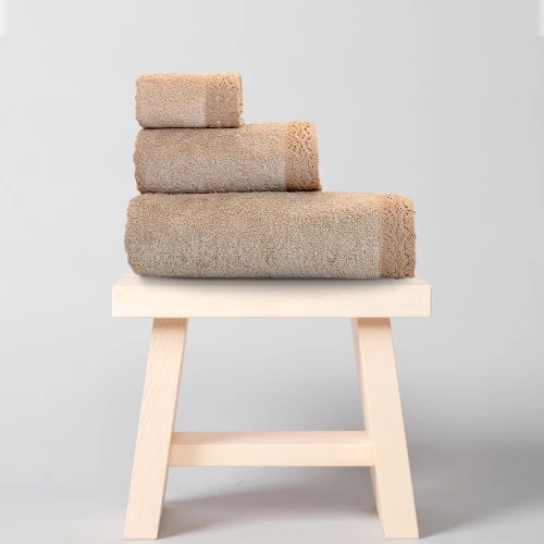 Lino Home Σετ Πετσέτες 3τμχ Bien Mocca