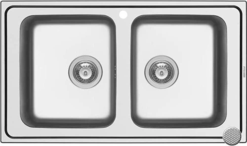 Pyramis Alea 2B Ένθετος Νεροχύτης 86x50cm Inox Σατινέ