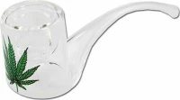 Πίπα Γυάλινη Pipe Hemp με Καμπυλωτό Επιστόμιο - 10cm