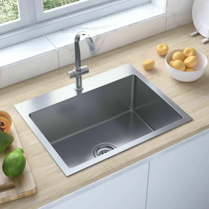 vidaXL 51512 Ένθετος Νεροχύτης 59x44cm Inox