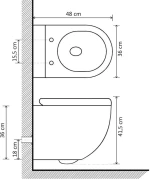vidaXL 145237 Λεκάνη Κρεμαστή Soft Close