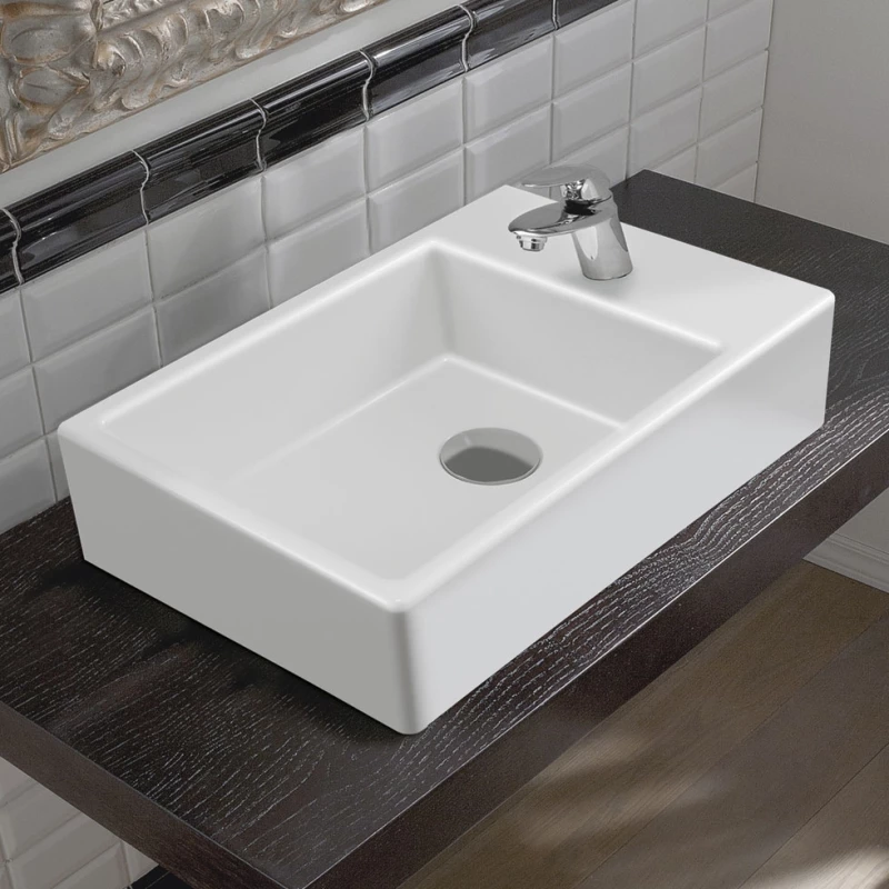 Serel Tetra Επικαθήμενος Νιπτήρας Πορσελάνης 45x28cm Λευκός