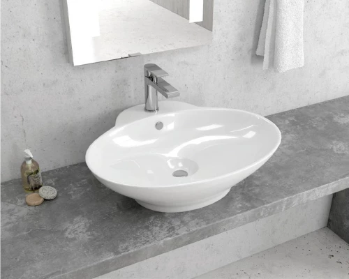 Karag LT3072 Επικαθήμενος Νιπτήρας Πορσελάνης 61x50cm Λευκός