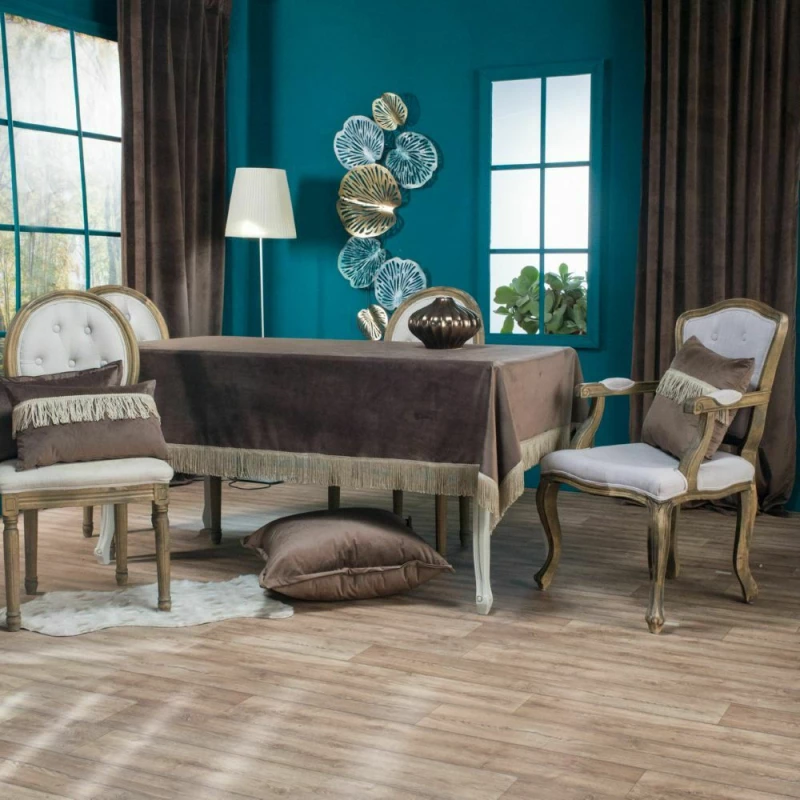 Teoran Τραπεζομάντηλο 140x180 Velvet 03 Με Κρόσια