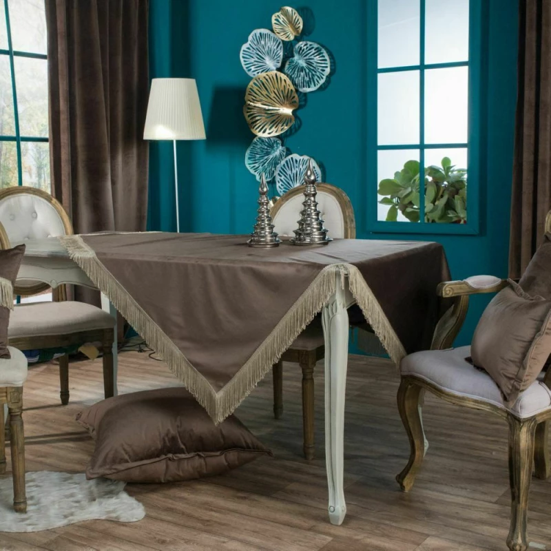 Teoran Τραπεζομάντηλο 140x180 Velvet 03 Με Κρόσια