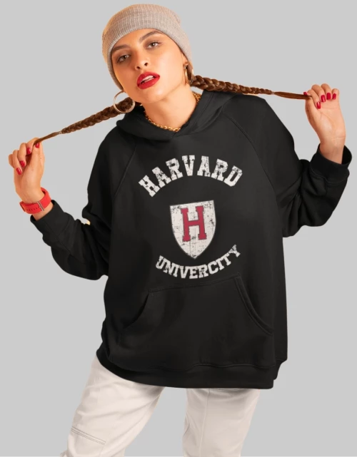 Harvard W Hoodie (Replica) - BLACK