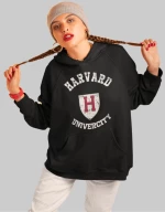Harvard W Hoodie (Replica) - BLACK