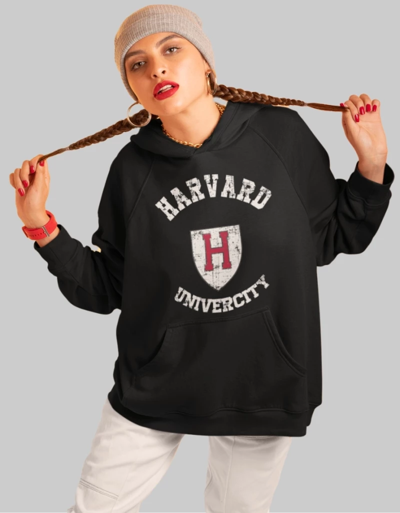 Harvard W Hoodie (Replica) - BLACK