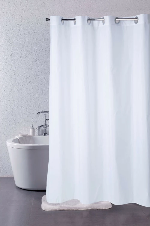 Dimitracas Υφασμάτινη Κουρτίνα Μπάνιου 180x200 Uni White