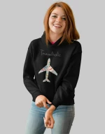 Travelholic w Hoodie - BLACK