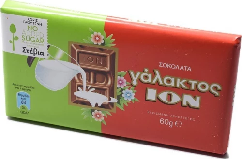 ION Σοκολάτα Γάλακτος με Στέβια 60gr
