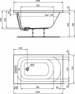 Ideal Standard W004001 Ελεύθερη Μπανιέρα 120x70cm