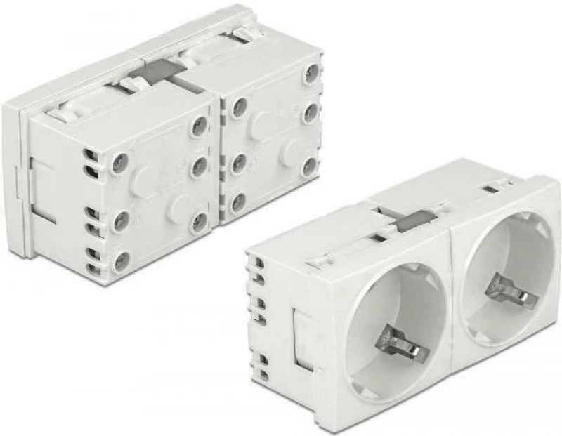 DeLock Easy 45 Διπλή Χωνευτή Πρίζα Ρεύματος Λευκή 5τμχ