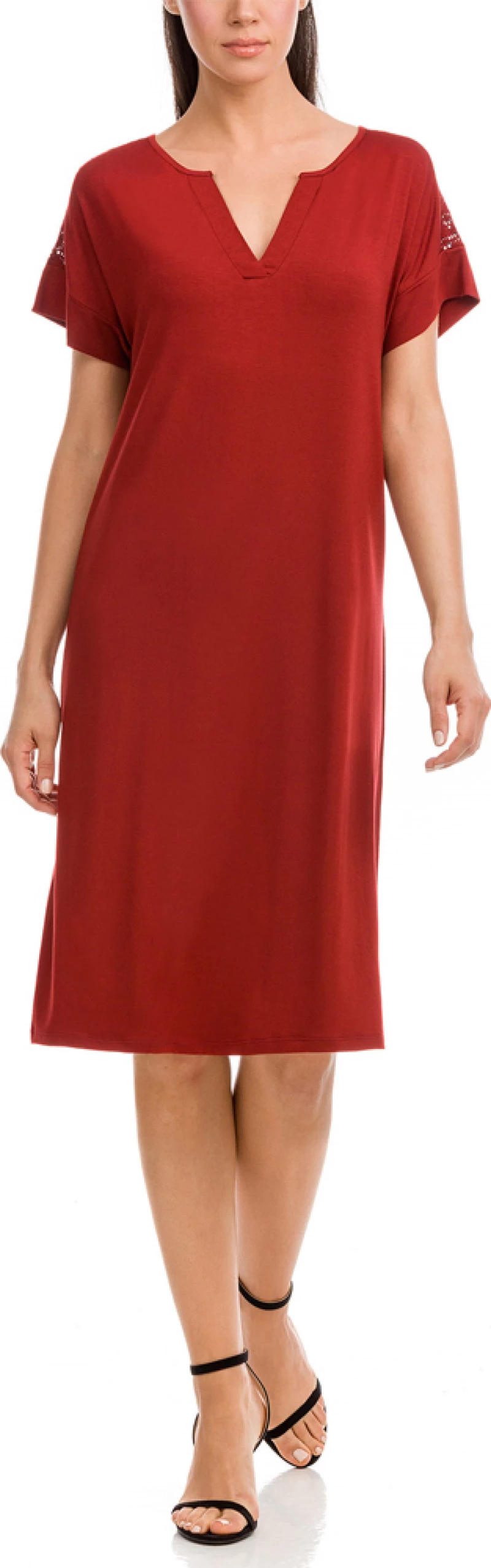 Vamp 12572 Mini Καλοκαιρινό All Day Φόρεμα Κοντομάνικο Red Terracotta