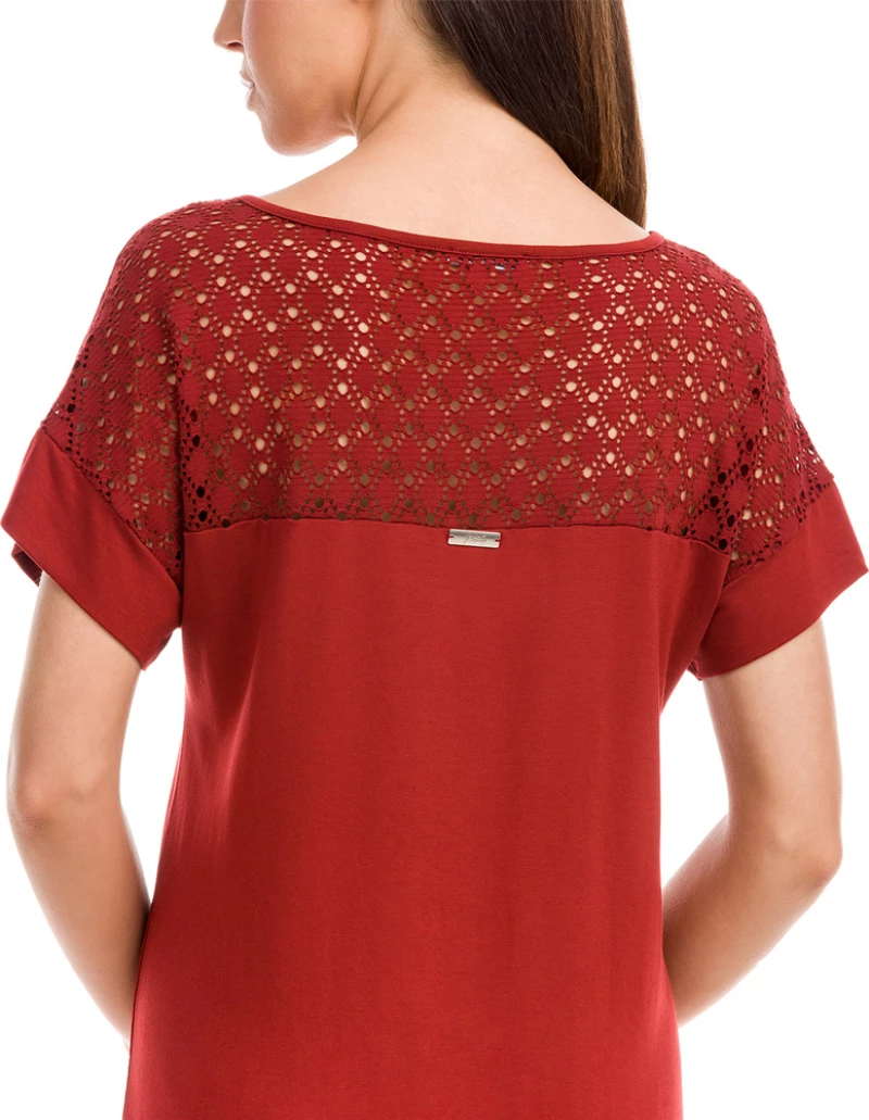Vamp 12572 Mini Καλοκαιρινό All Day Φόρεμα Κοντομάνικο Red Terracotta